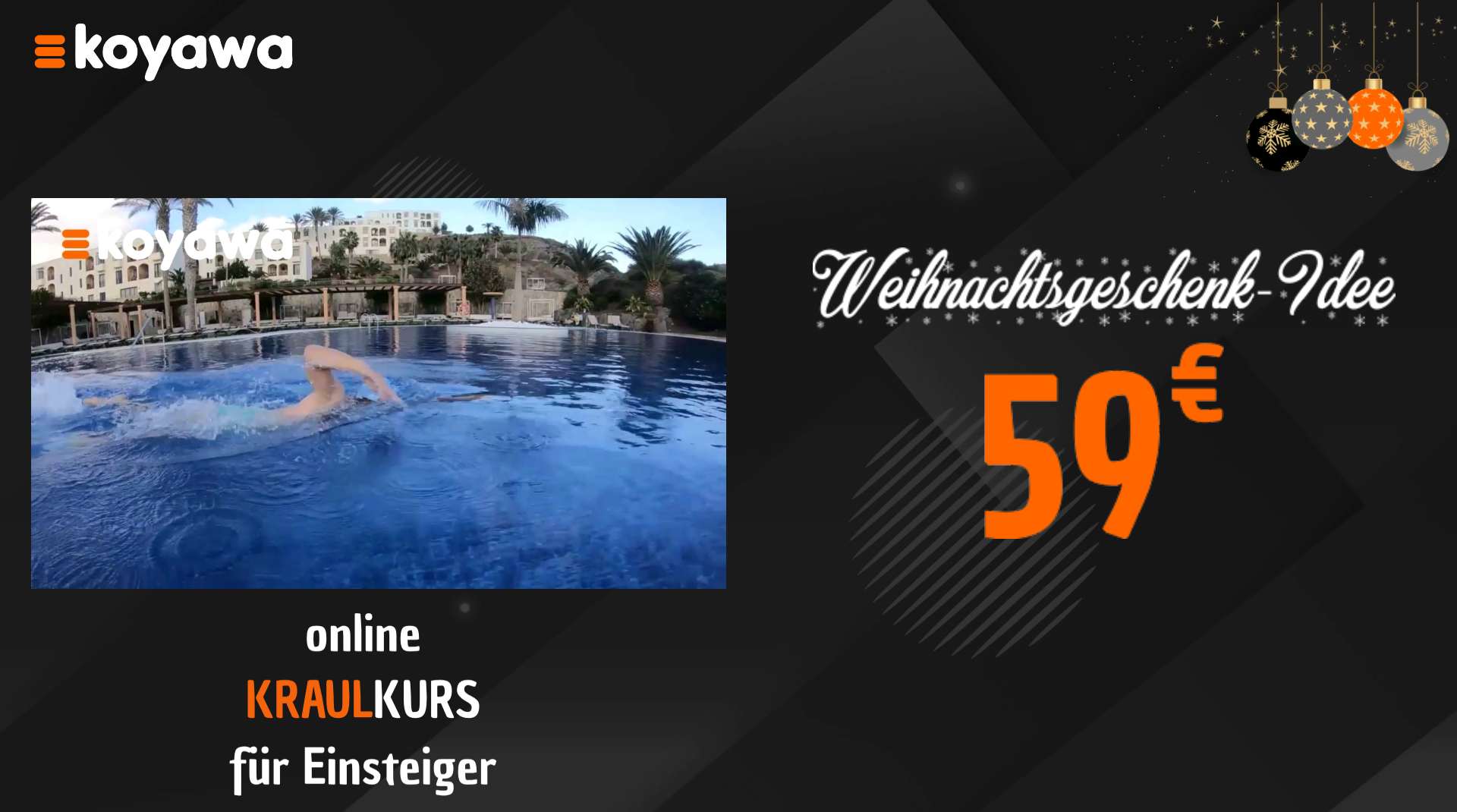 Ein Idee für Weihnachten, Kraulenlernen-Kurs